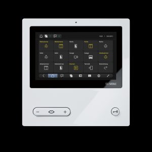 Der Touchscreen des Comfort-Panels mit dem Startschirm der Menüfunktionen (Bild: S. Siedle & Söhne)