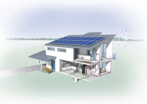 Die Firma Dimplex ermöglicht mit dem Smart Eco-System die Vernetzung und zentrale Steuerung der gesamten Haustechnik, z.B. die Steuerung einer Dimplex Wärmepumpe oder Lüftungsanlage oder die intelligente Nutzung von Photovoltaik-Strom vom heimischen Dach. (Bild: Initiative Wärme+/ Glen Dimplex Deutschland GmbH)