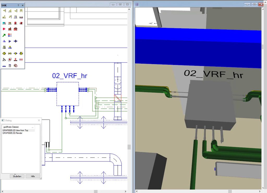 In DDS-CAD 17 kÃ¶nnen unterschiedliche Modellansichten gespeichert und gemeinsam auf dem schirm dargestellt werden. (Bild: Data Design System GmbH)